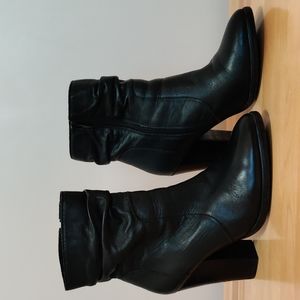 Steve Madden Black Genuine Leather Ankle Booties